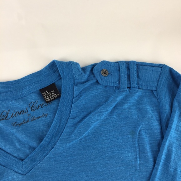 Lions Crest by English Laundry Mens L T-Shirt Blue Short Sleeve Pull Over - Picture 7 of 7